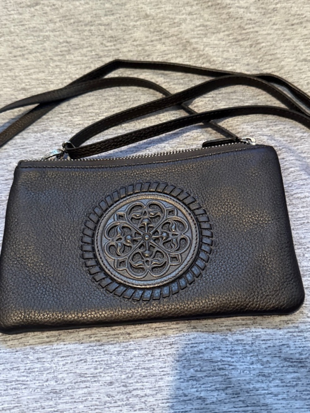 Brighton Ferrara bronze Crossbody Bag with Decorative Medallion